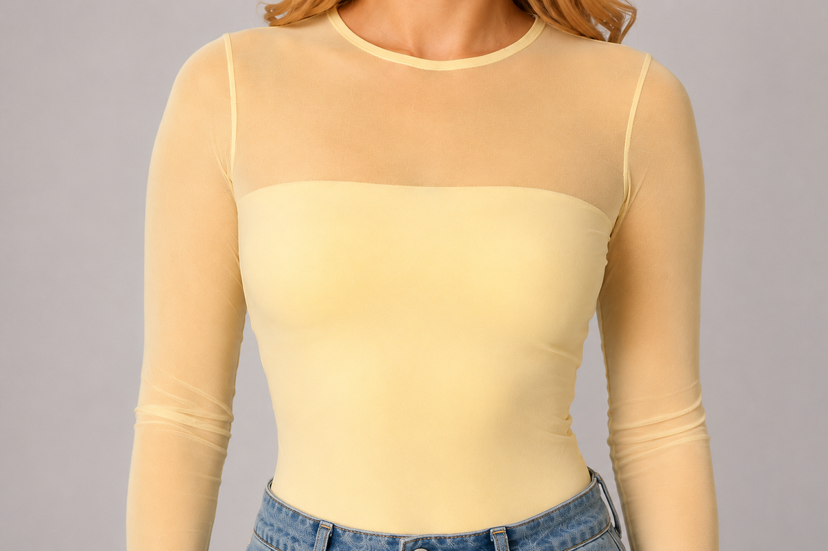 BODY BASIC MALLA AMARRILLO PASTEL