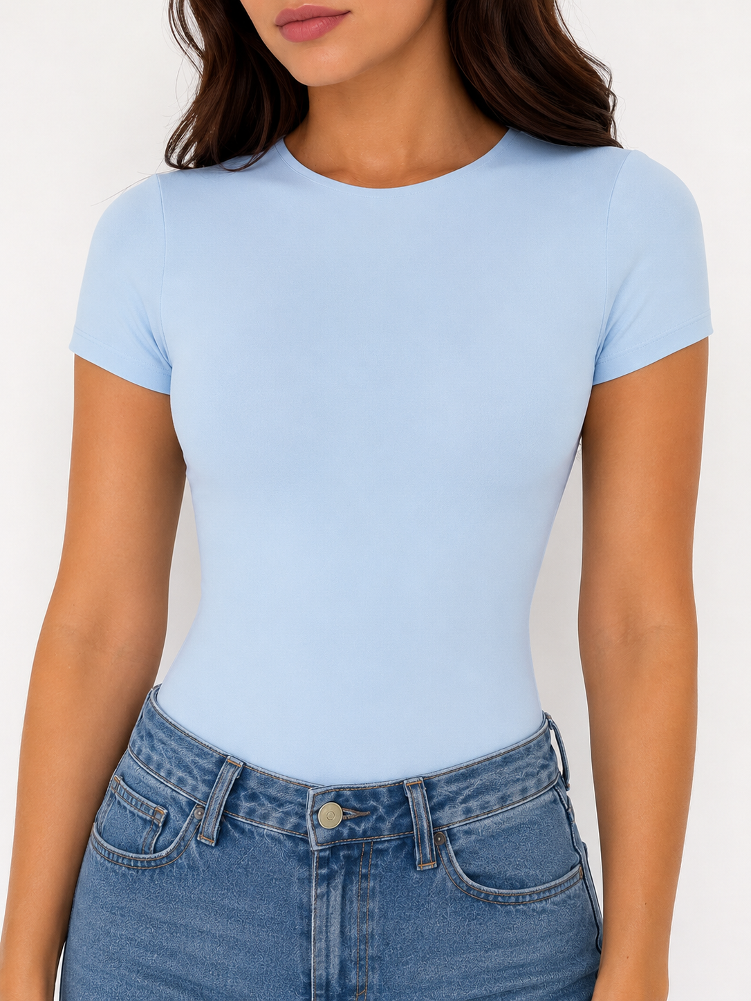 BODY BASIC MANGA CORTA AZUL PASTEL