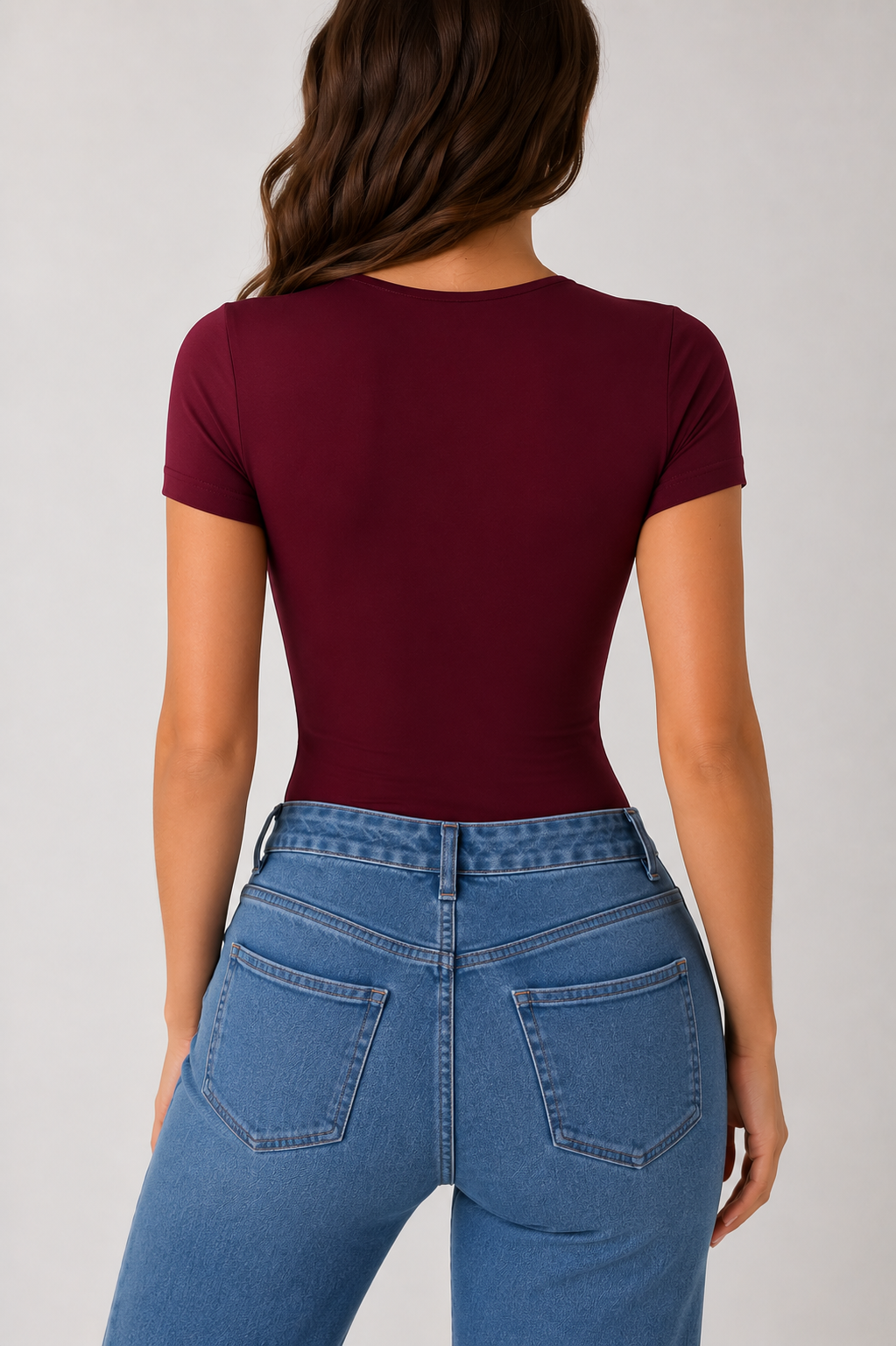 BODY BASIC MANGA CORTA VINOTINTO