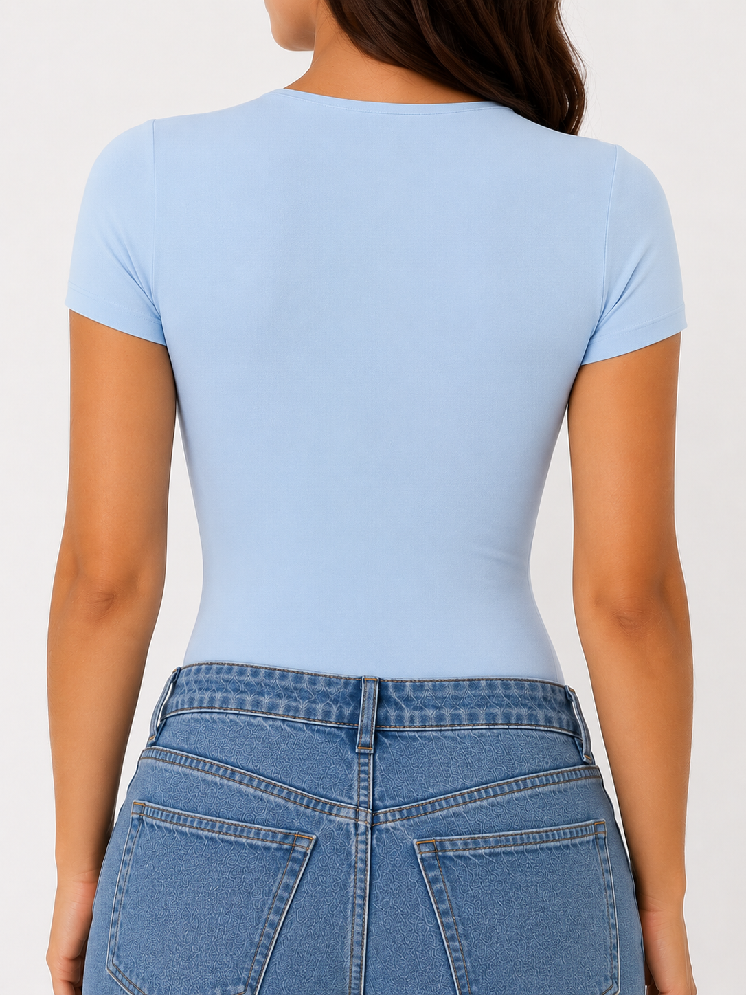 BODY BASIC MANGA CORTA AZUL PASTEL