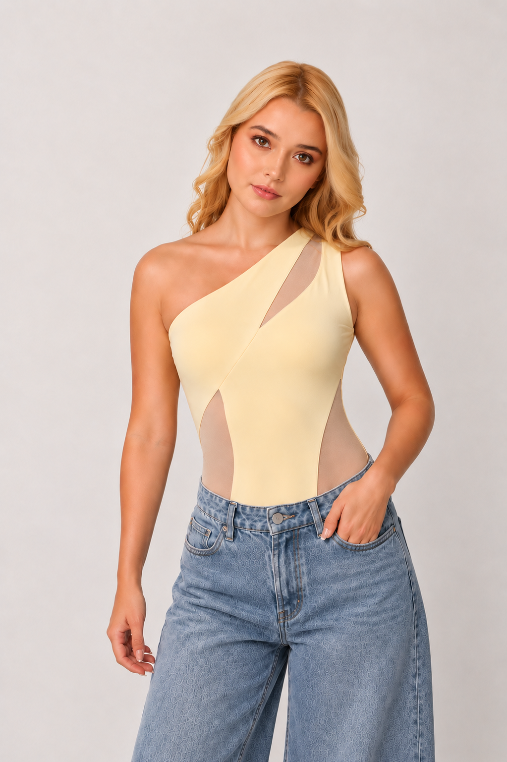 BODY ASIMETRICO AMARRILLO